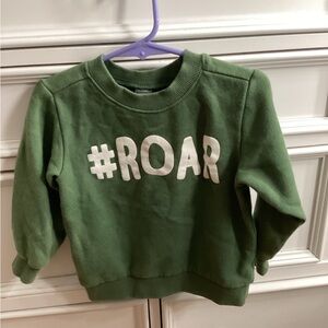 Green Kids Sweatshirt with #ROAR Print